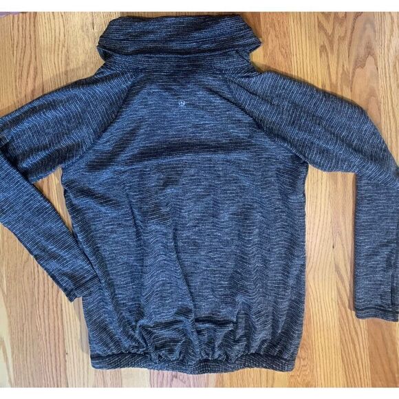 70- LULULEMON HEALTHY HEART GRAY YOGA HIGH NECK SHRT TOP SWEATSHIRT SZ M - Picture 3 of 7